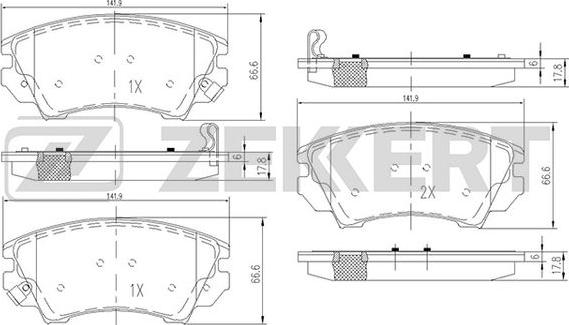 Zekkert BS-1013 - Тормозные колодки, дисковые, комплект unicars.by