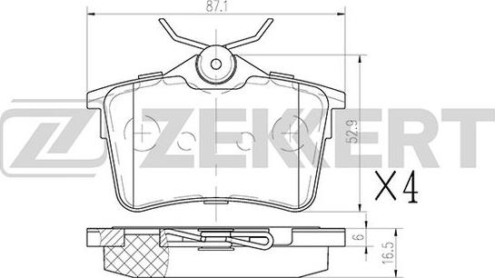 Zekkert BS-1012 - Тормозные колодки, дисковые, комплект unicars.by