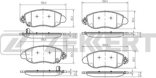 Zekkert BS-1033 - Тормозные колодки, дисковые, комплект unicars.by