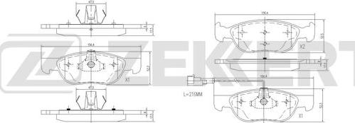 Zekkert BS-1075 - Тормозные колодки, дисковые, комплект unicars.by