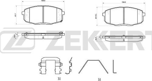 Zekkert BS-1076 - Тормозные колодки, дисковые, комплект unicars.by