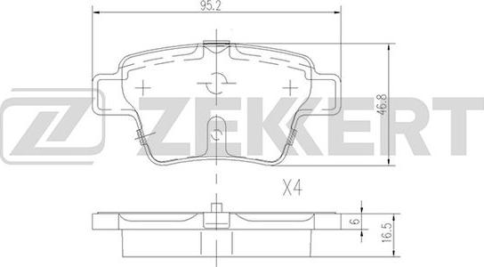 Zekkert BS-1144 - Тормозные колодки, дисковые, комплект unicars.by