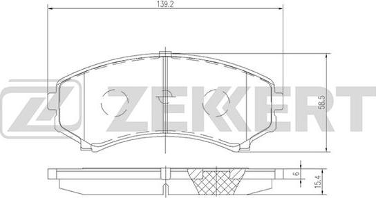 Zekkert BS-1140 - Тормозные колодки, дисковые, комплект unicars.by