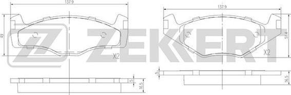 Zekkert BS-1154 - Тормозные колодки, дисковые, комплект unicars.by