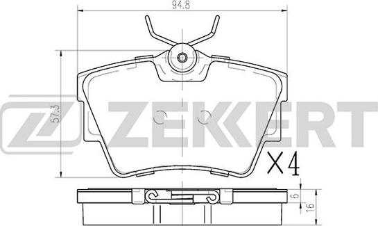 Zekkert BS-1162 - Тормозные колодки, дисковые, комплект unicars.by