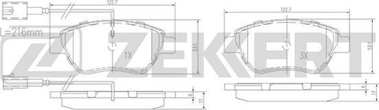 Zekkert BS-1167 - Тормозные колодки, дисковые, комплект unicars.by