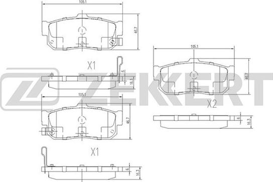 Zekkert BS-1104 - Тормозные колодки, дисковые, комплект unicars.by