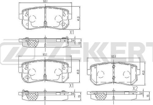 Zekkert BS-1105 - Тормозные колодки, дисковые, комплект unicars.by