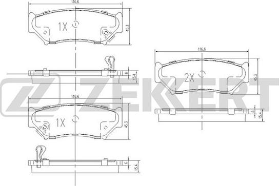 Zekkert BS-1106 - Тормозные колодки, дисковые, комплект unicars.by