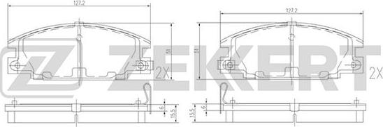 Zekkert BS-1101 - Тормозные колодки, дисковые, комплект unicars.by