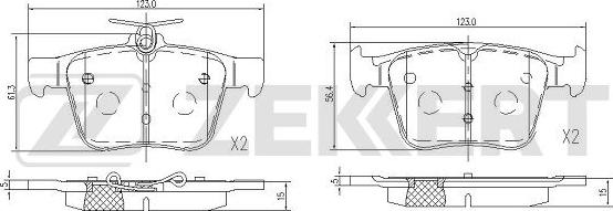 Zekkert BS-1114 - Тормозные колодки, дисковые, комплект unicars.by