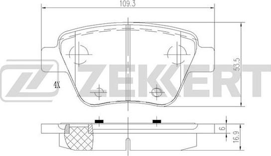 Zekkert BS-1185 - Тормозные колодки, дисковые, комплект unicars.by