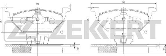 Zekkert BS-1136 - Тормозные колодки, дисковые, комплект unicars.by