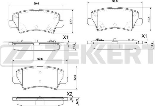 Zekkert BS-1133 - Тормозные колодки, дисковые, комплект unicars.by