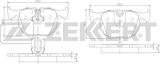 Zekkert BS-1137 - Тормозные колодки, дисковые, комплект unicars.by