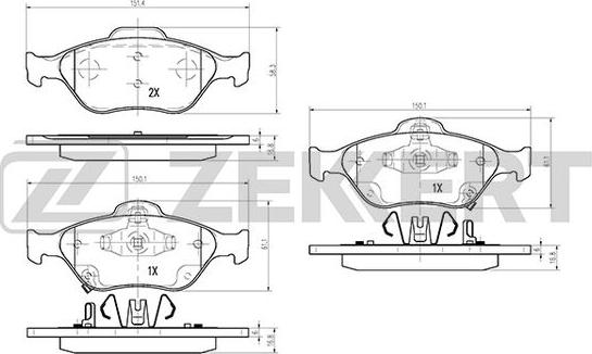 Zekkert BS-1120 - Тормозные колодки, дисковые, комплект unicars.by