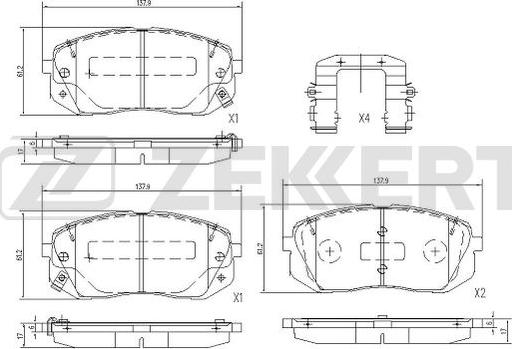 Zekkert BS-1122 - Тормозные колодки, дисковые, комплект unicars.by