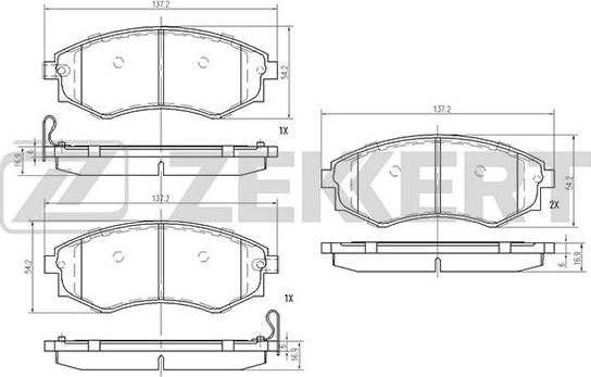 Zekkert BS-1859 - Тормозные колодки, дисковые, комплект unicars.by