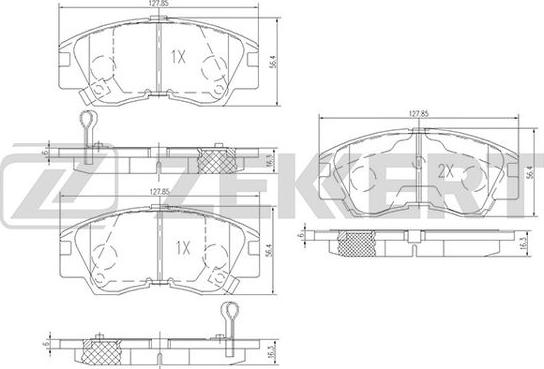 Zekkert BS-1858 - Тормозные колодки, дисковые, комплект unicars.by