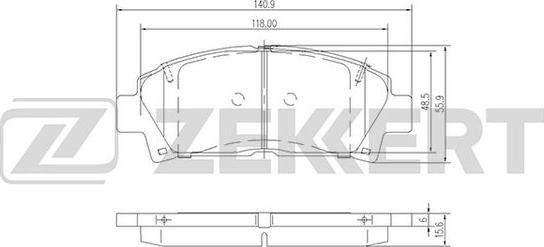 Zekkert BS-1869 - Тормозные колодки, дисковые, комплект unicars.by