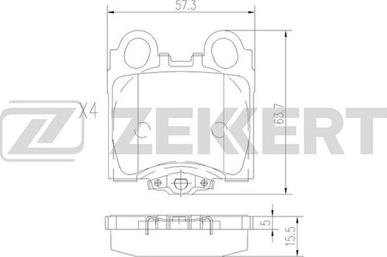 Zekkert BS-1861 - Тормозные колодки, дисковые, комплект unicars.by