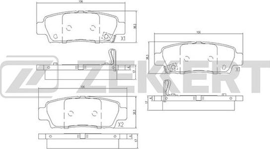 Zekkert BS-1862 - Тормозные колодки, дисковые, комплект unicars.by