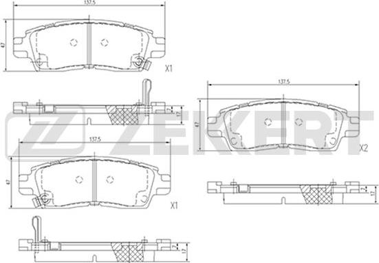 Zekkert BS-1867 - Тормозные колодки, дисковые, комплект unicars.by