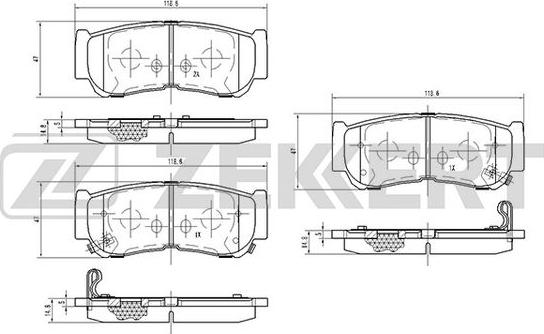 Zekkert BS-1810 - Тормозные колодки, дисковые, комплект unicars.by