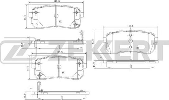 Zekkert BS-1811 - Тормозные колодки, дисковые, комплект unicars.by