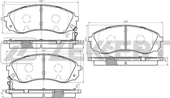 Zekkert BS-1812 - Тормозные колодки, дисковые, комплект unicars.by