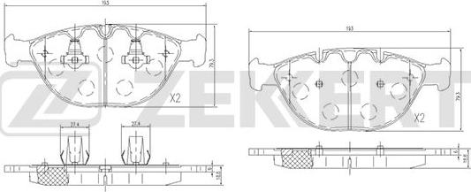 Zekkert BS-1828 - Тормозные колодки, дисковые, комплект unicars.by