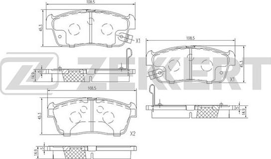 Zekkert BS-1875 - Тормозные колодки, дисковые, комплект unicars.by