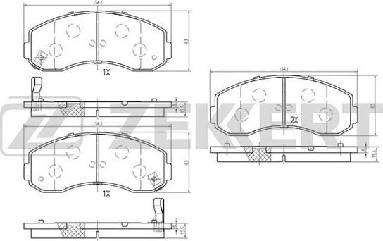 Zekkert BS-1876 - Тормозные колодки, дисковые, комплект unicars.by