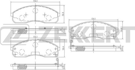 Zekkert BS-1870 - Тормозные колодки, дисковые, комплект unicars.by