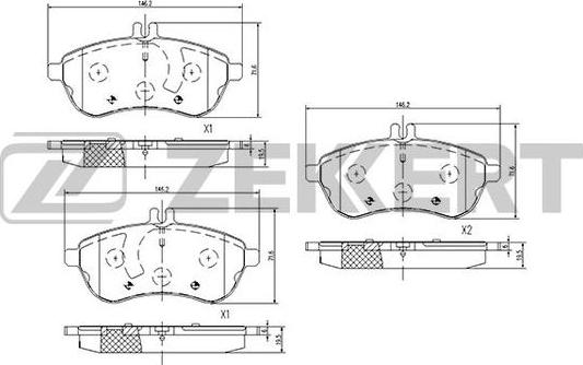 Zekkert BS-1873 - Тормозные колодки, дисковые, комплект unicars.by