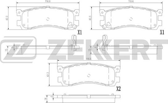 Zekkert BS-1391 - Тормозные колодки, дисковые, комплект unicars.by