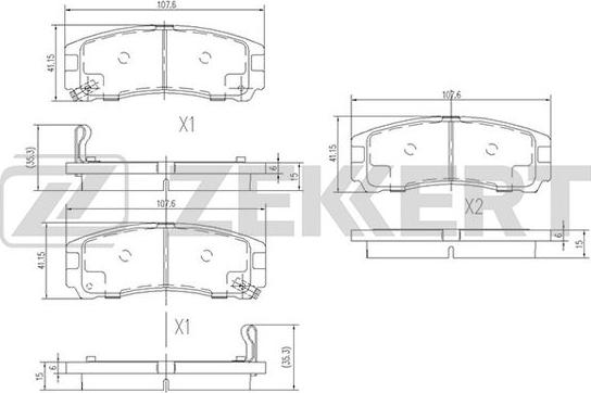 Zekkert BS-1347 - Тормозные колодки, дисковые, комплект unicars.by