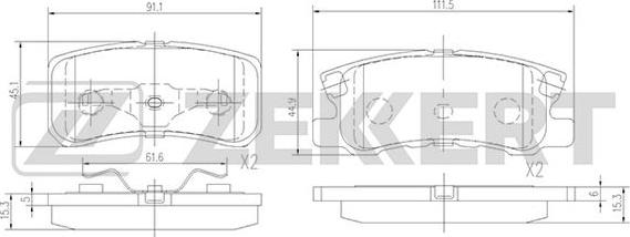 Zekkert BS-1359 - Тормозные колодки, дисковые, комплект unicars.by