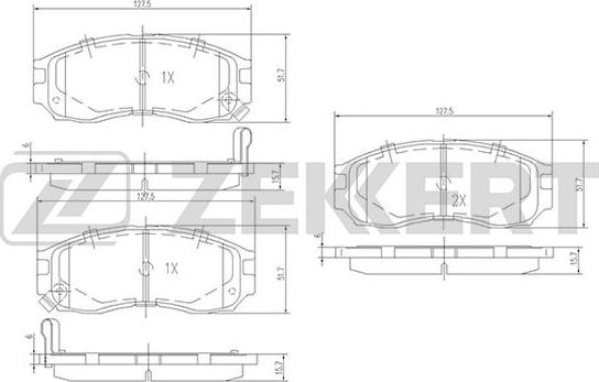 Zekkert BS-1355 - Тормозные колодки, дисковые, комплект unicars.by