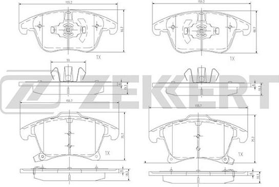 Zekkert BS-1363 - Тормозные колодки, дисковые, комплект unicars.by