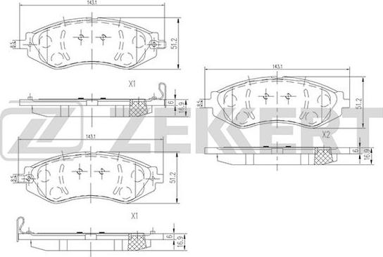 Zekkert BS-1309 - Тормозные колодки, дисковые, комплект unicars.by