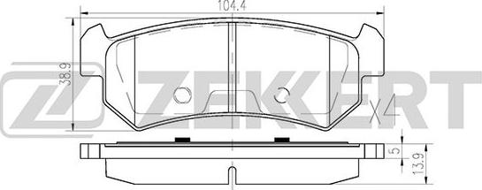 Zekkert BS-1308 - Тормозные колодки, дисковые, комплект unicars.by