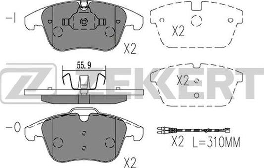 Zekkert BS-1316 - Тормозные колодки, дисковые, комплект unicars.by