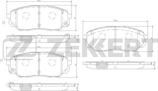 Zekkert BS-1382 - Тормозные колодки, дисковые, комплект unicars.by