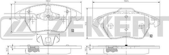 Zekkert BS-1375 - Тормозные колодки, дисковые, комплект unicars.by