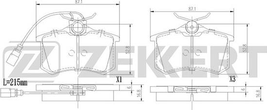 Zekkert BS-1376 - Тормозные колодки, дисковые, комплект unicars.by