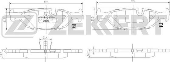 Zekkert BS-1371 - Тормозные колодки, дисковые, комплект unicars.by