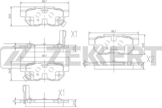 Zekkert BS-1259 - Тормозные колодки, дисковые, комплект unicars.by