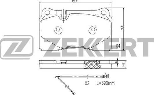 Zekkert BS-1255 - Тормозные колодки, дисковые, комплект unicars.by