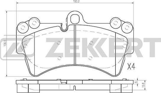 Zekkert BS-1253 - Тормозные колодки, дисковые, комплект unicars.by